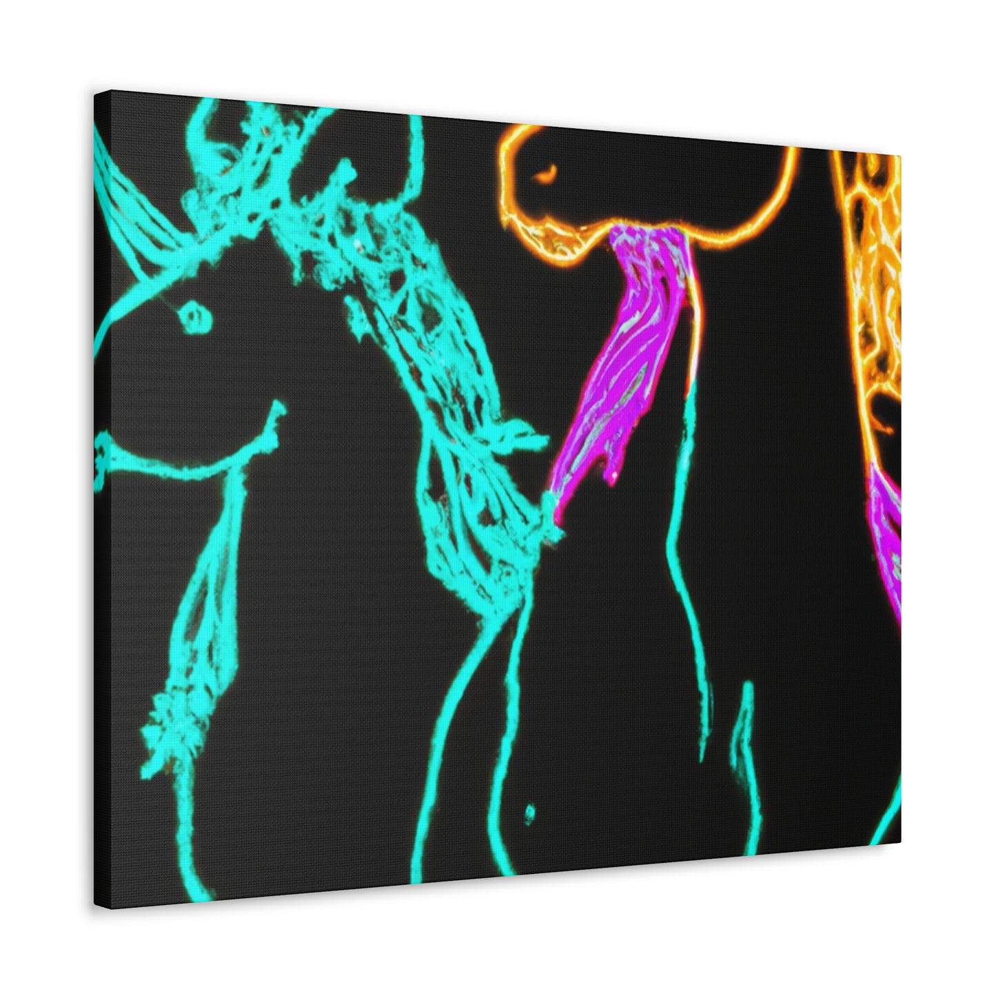 "Neon Splendour of Unicorns" NEON Unicorns Art Canvas