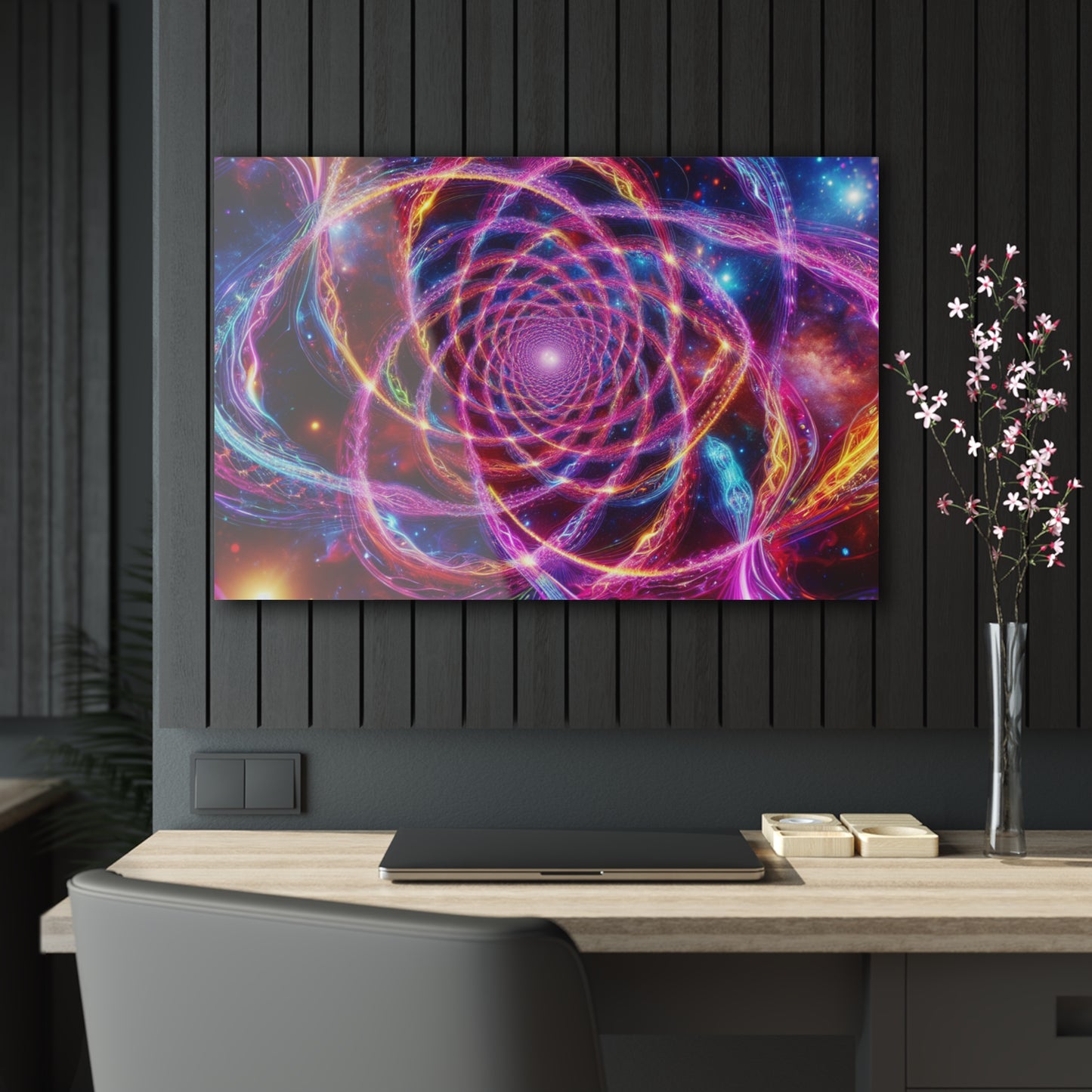Infinite Glitter Galaxy. Trippy infity Pattern 1/4" Glossy Acrylic Art