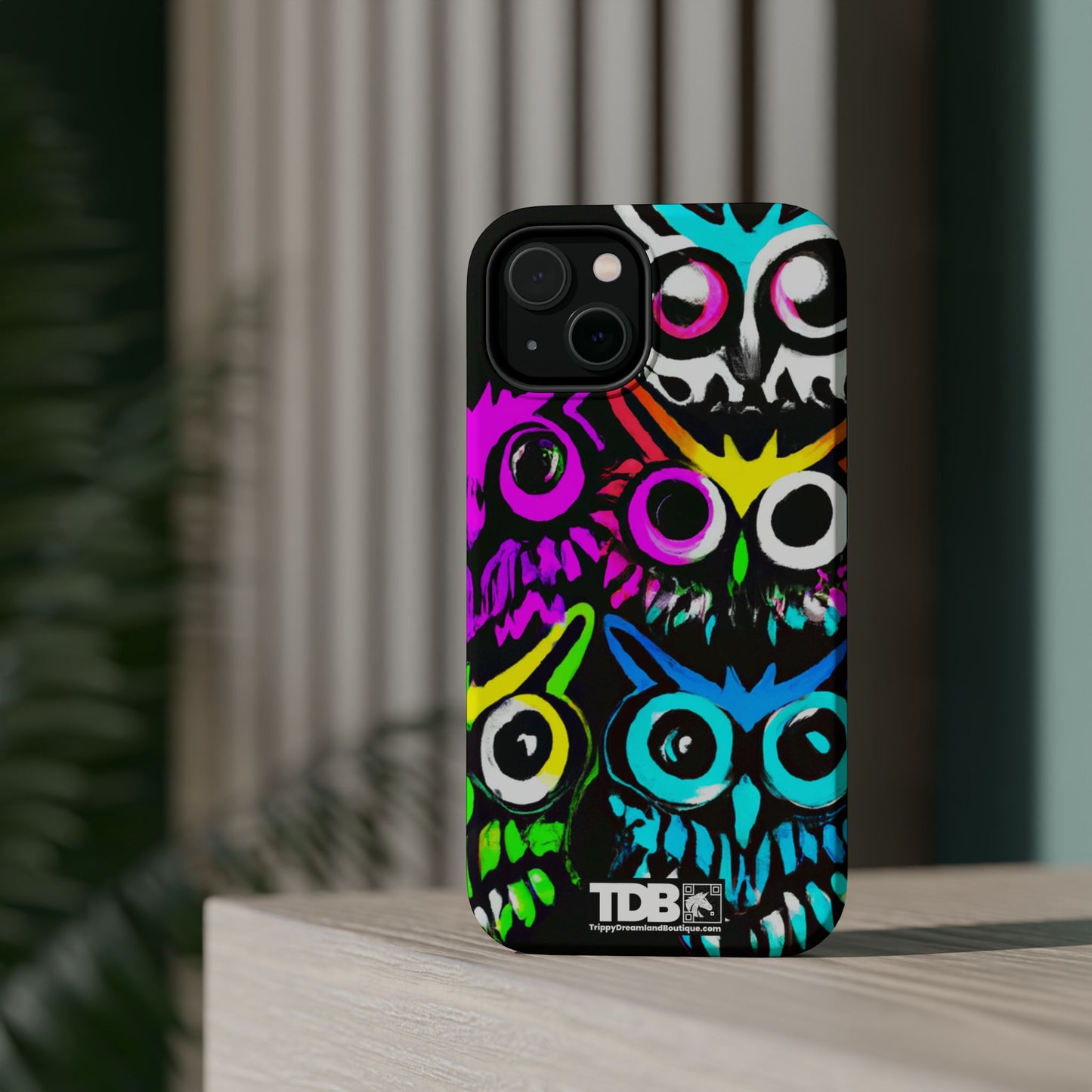 TDB iPhone Magnetic Tough Case - Psychedelic Rave Owl Design