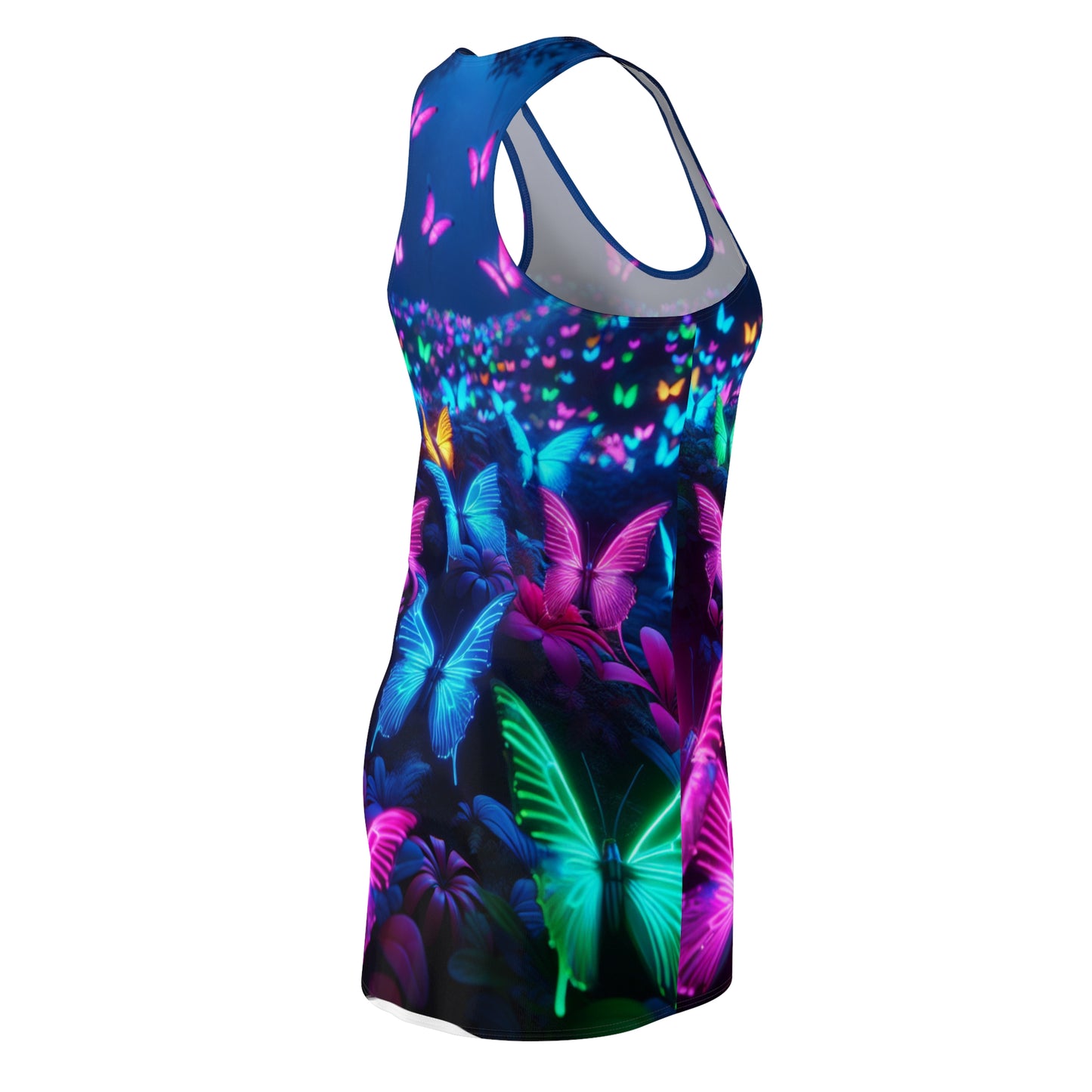 Neon Flight Fantasia Neon Butterflies Racerback Dress