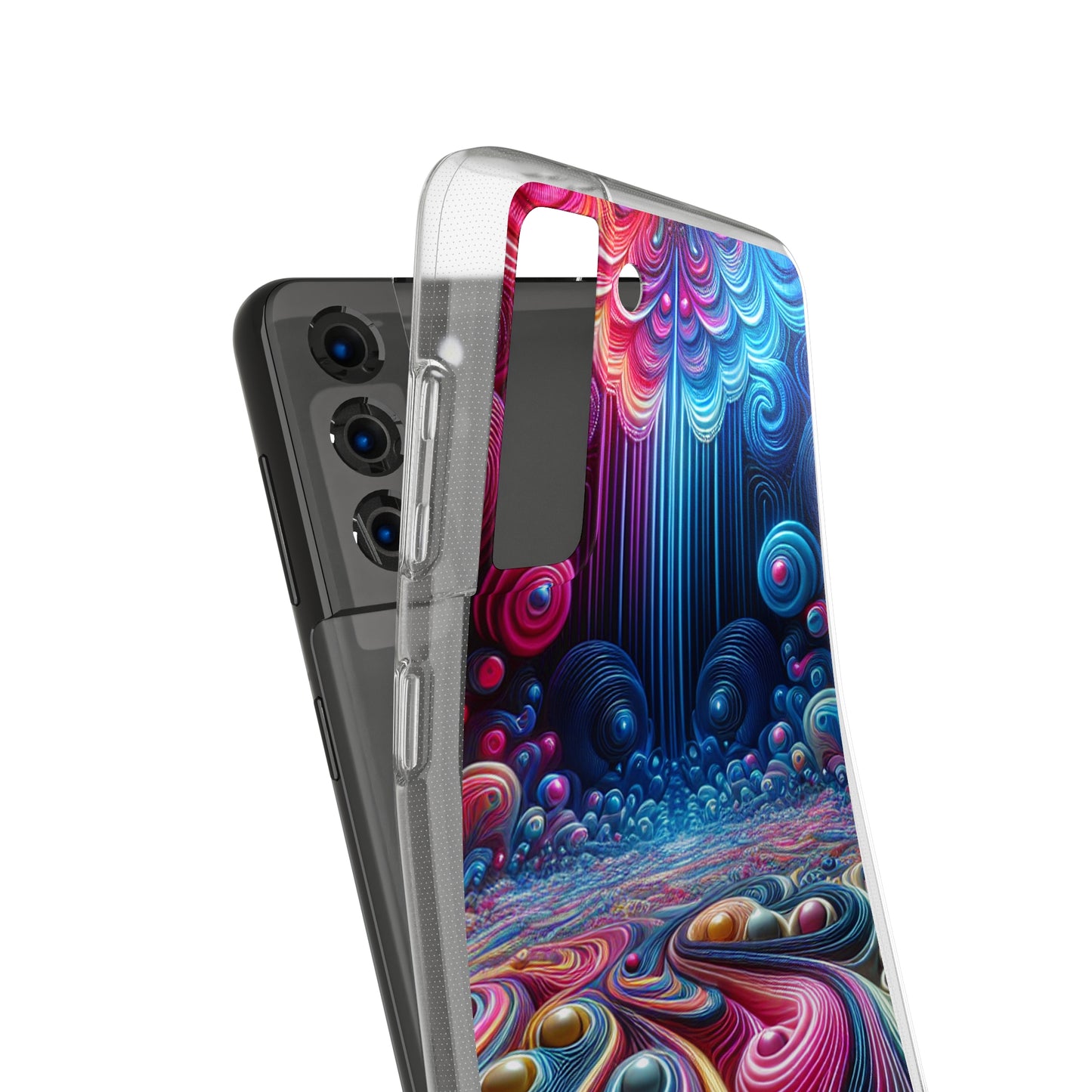 Mesmerizing Neon Infinity Infinity Patterns Art Polycarbonate Phone Case Samsung Galaxy s21 s22 Google Pixel 6 Iphone 11 12 13 14 Pro Max Mini Plus