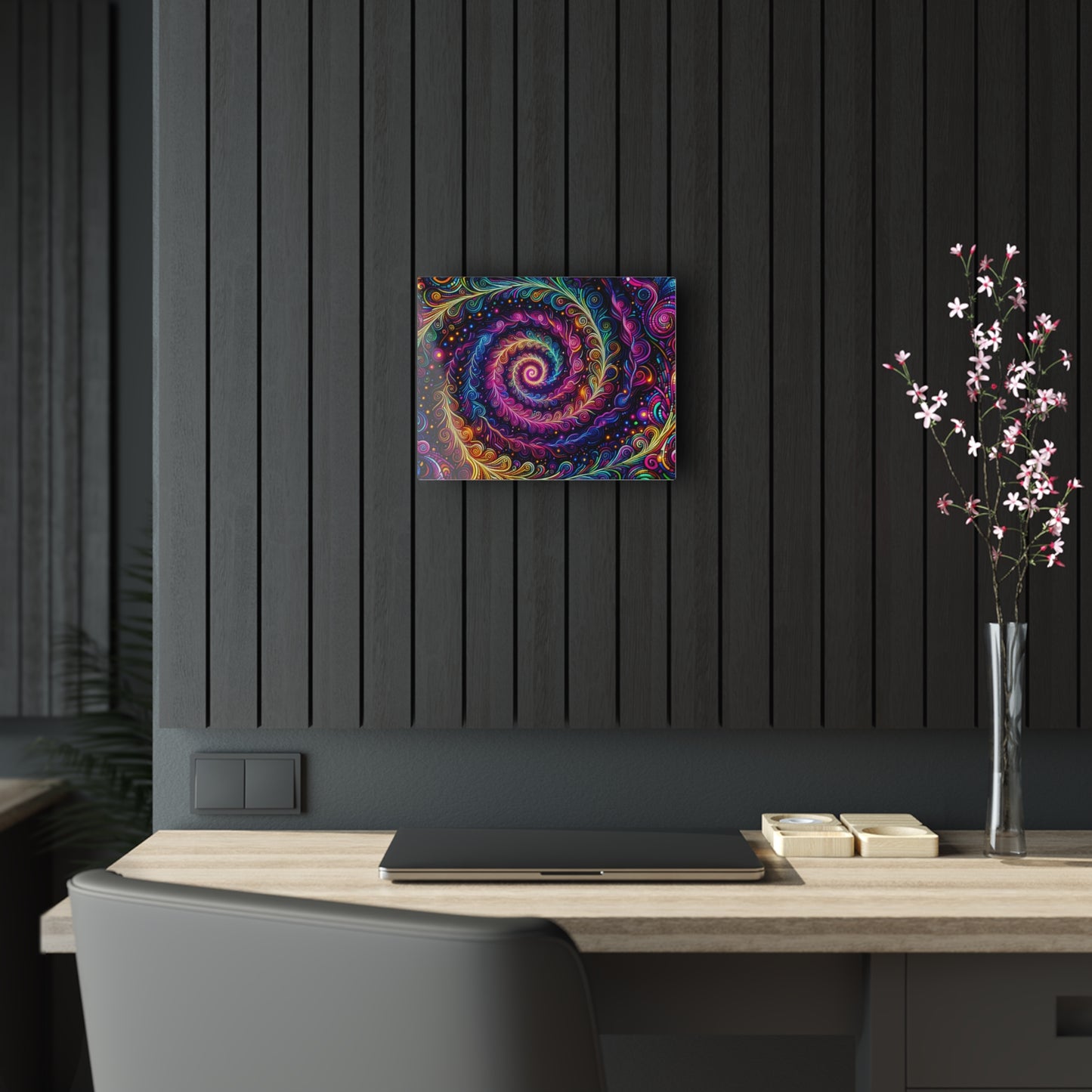Vibrant Infinity Voyage. Trippy infity Pattern 1/4" Glossy Acrylic Art