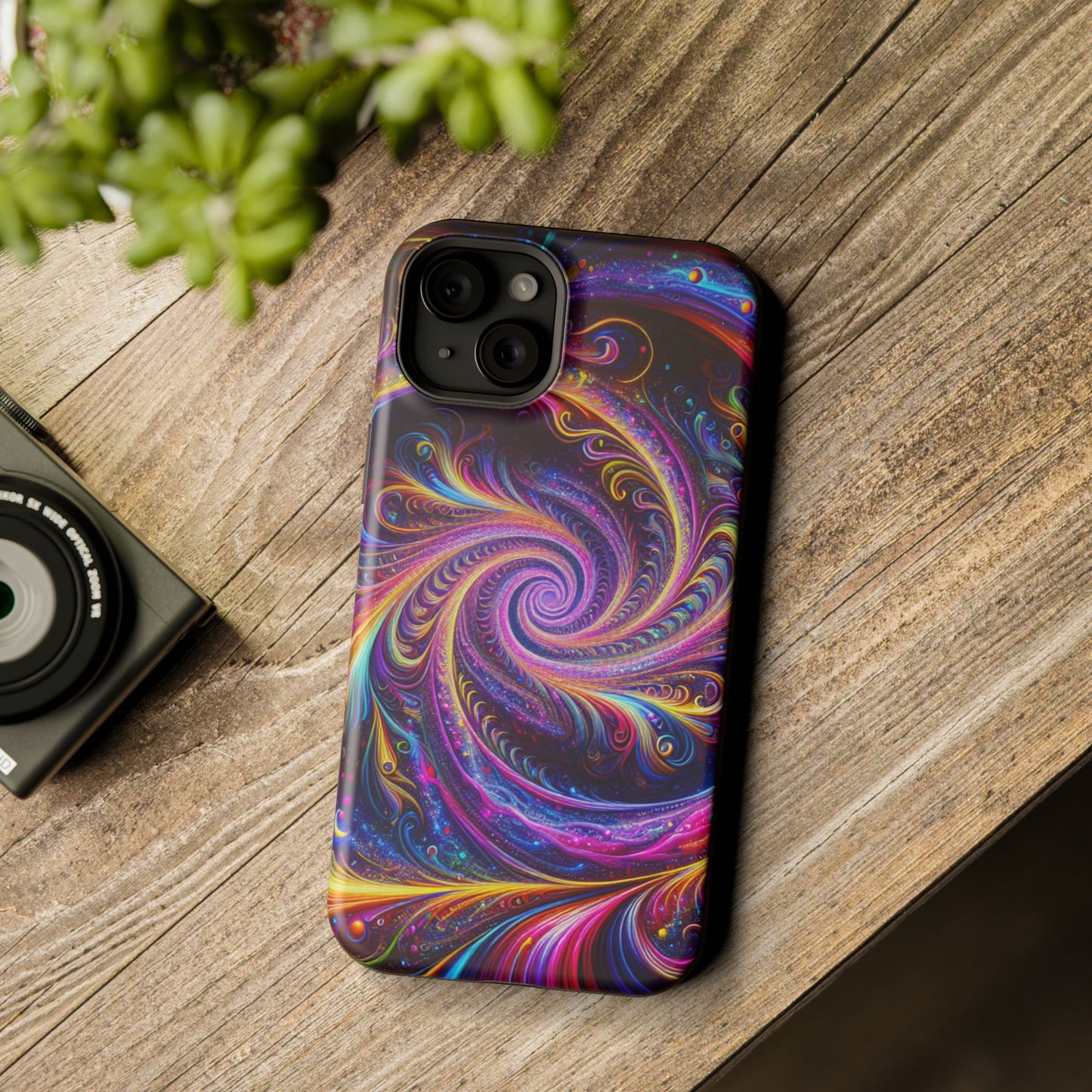 Vivid Psychedelic Cosmic Euphoria. Neon Trippy Infinity Patterns Premium Art Magsafe Magnet Tough IPhone 13 14 15 Pro Plus Max and Mini in Matte and Glossy Phone cases