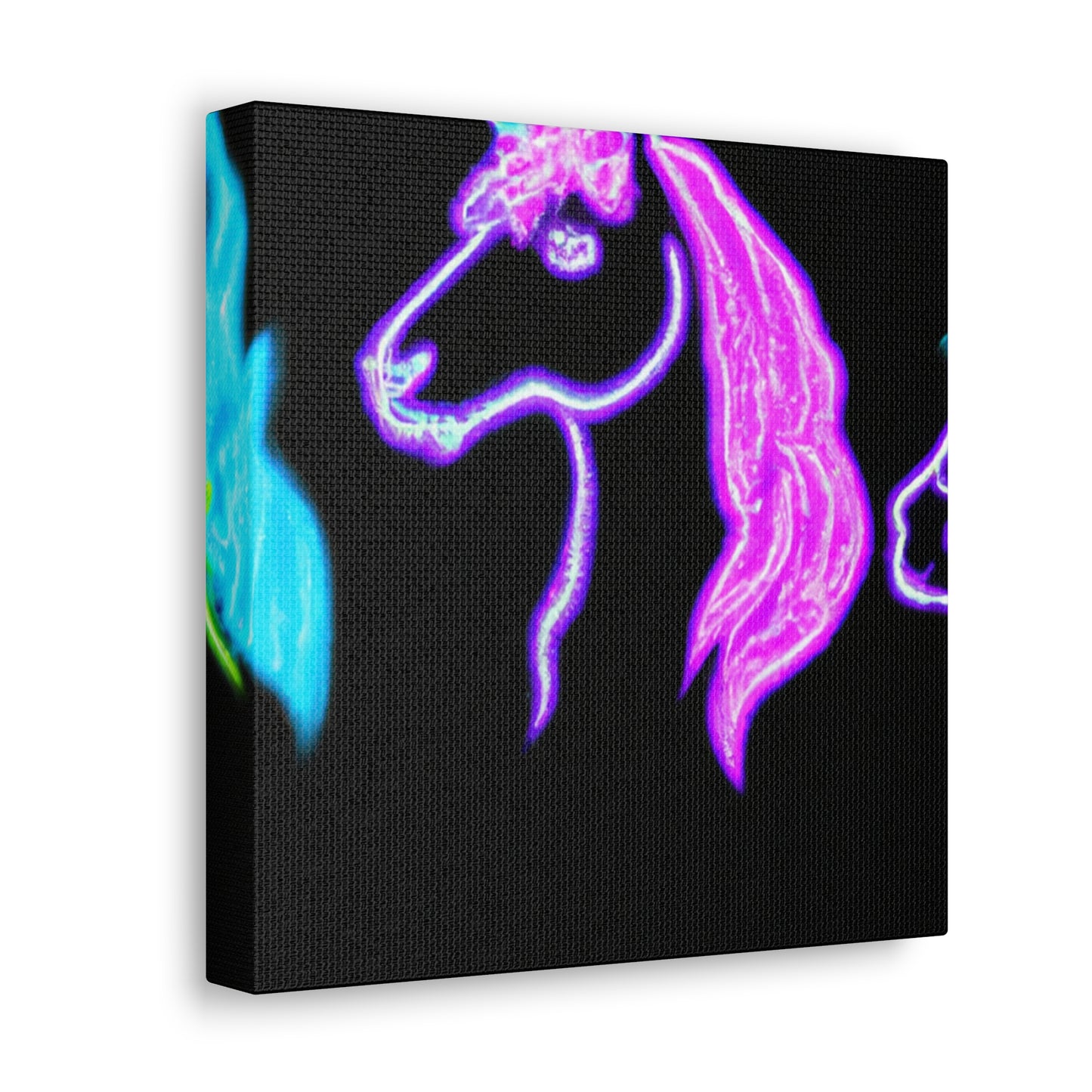 Neon Unicornscape. NEON Unicorns Art Canvas