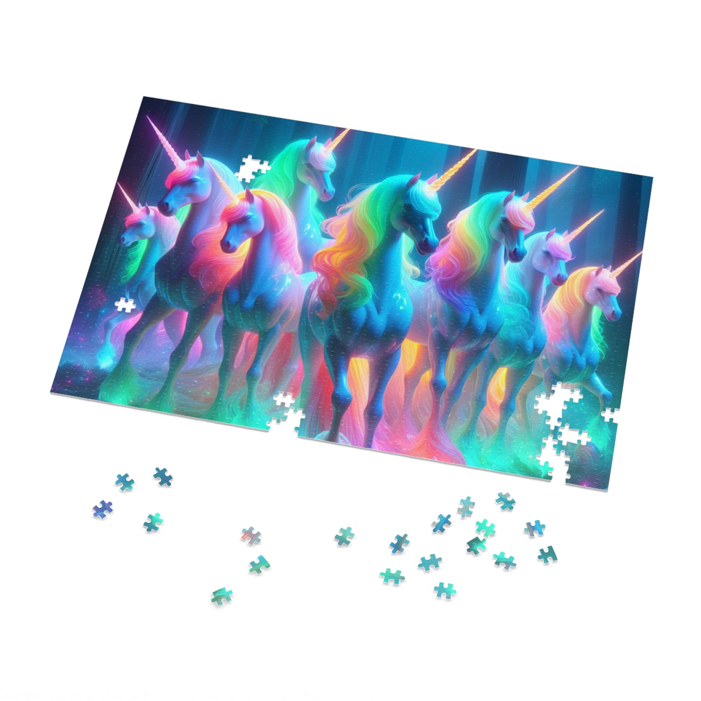 NeonUniClan. - Neon Unicorns Puzzle 30, 110, 252, and 1000 Pieces