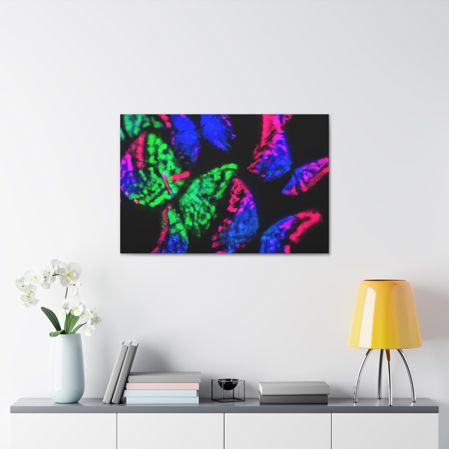 "Nebula of Neon Butterflies" Neon Butterflies Art Canvas