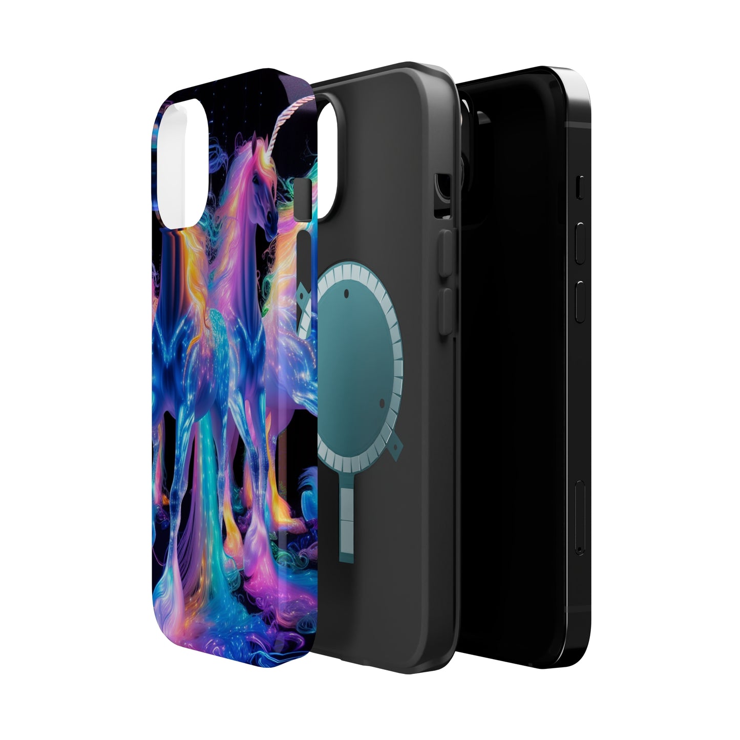 Neon Unicorn Bliss Neon Unicorns Premium Art Magsafe Magnet Tough IPhone 13 14 15 Pro Plus Max and Mini in Matte and Glossy Phone cases