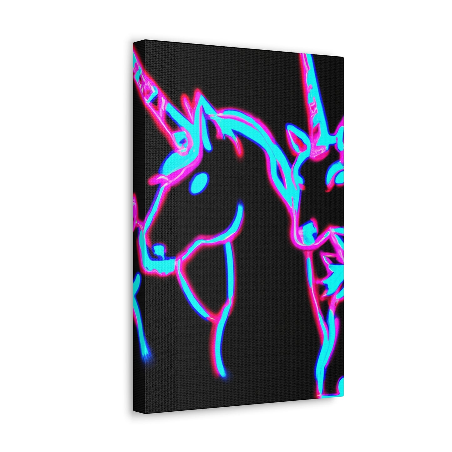 Vibrant Neon Dreamscape NEON Unicorns Art Canvas
