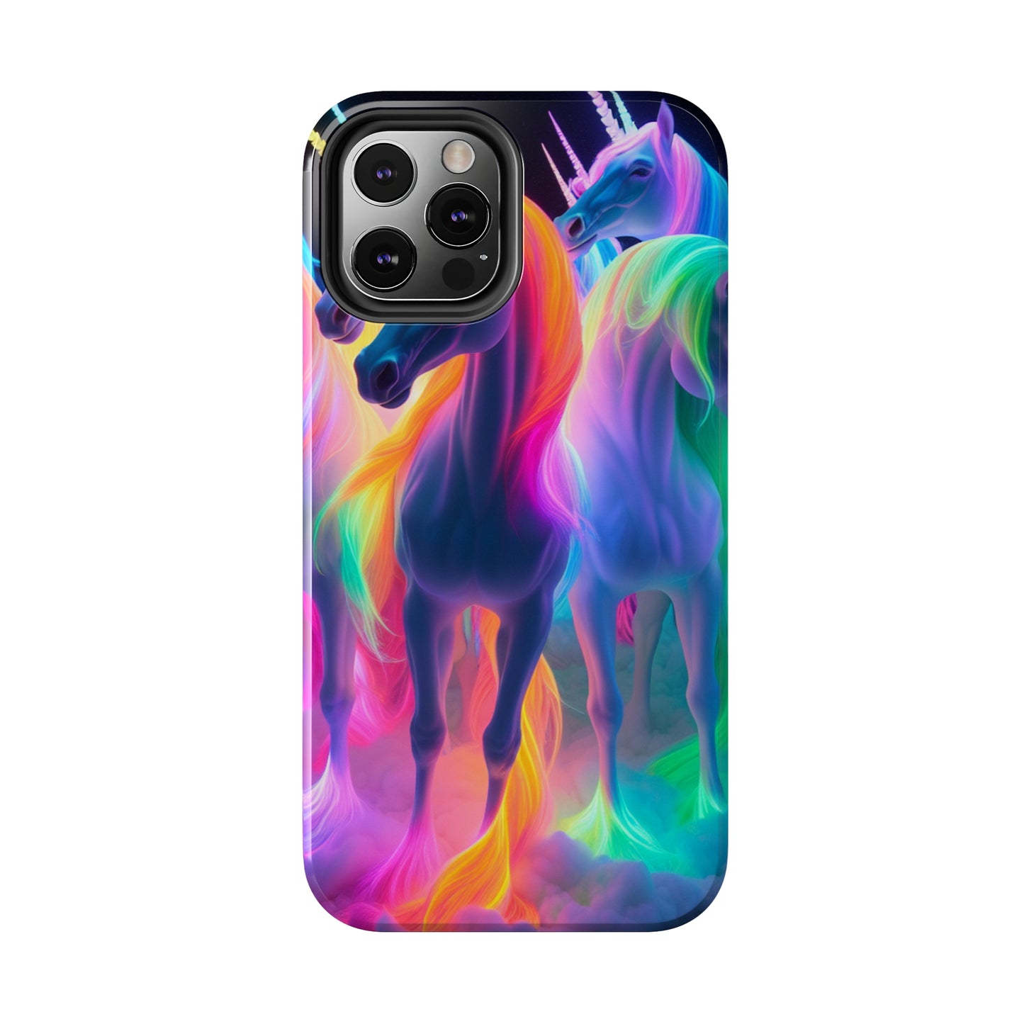 Vividly Rainbow Dreaming NEON Unicorns Tough Phone Case
