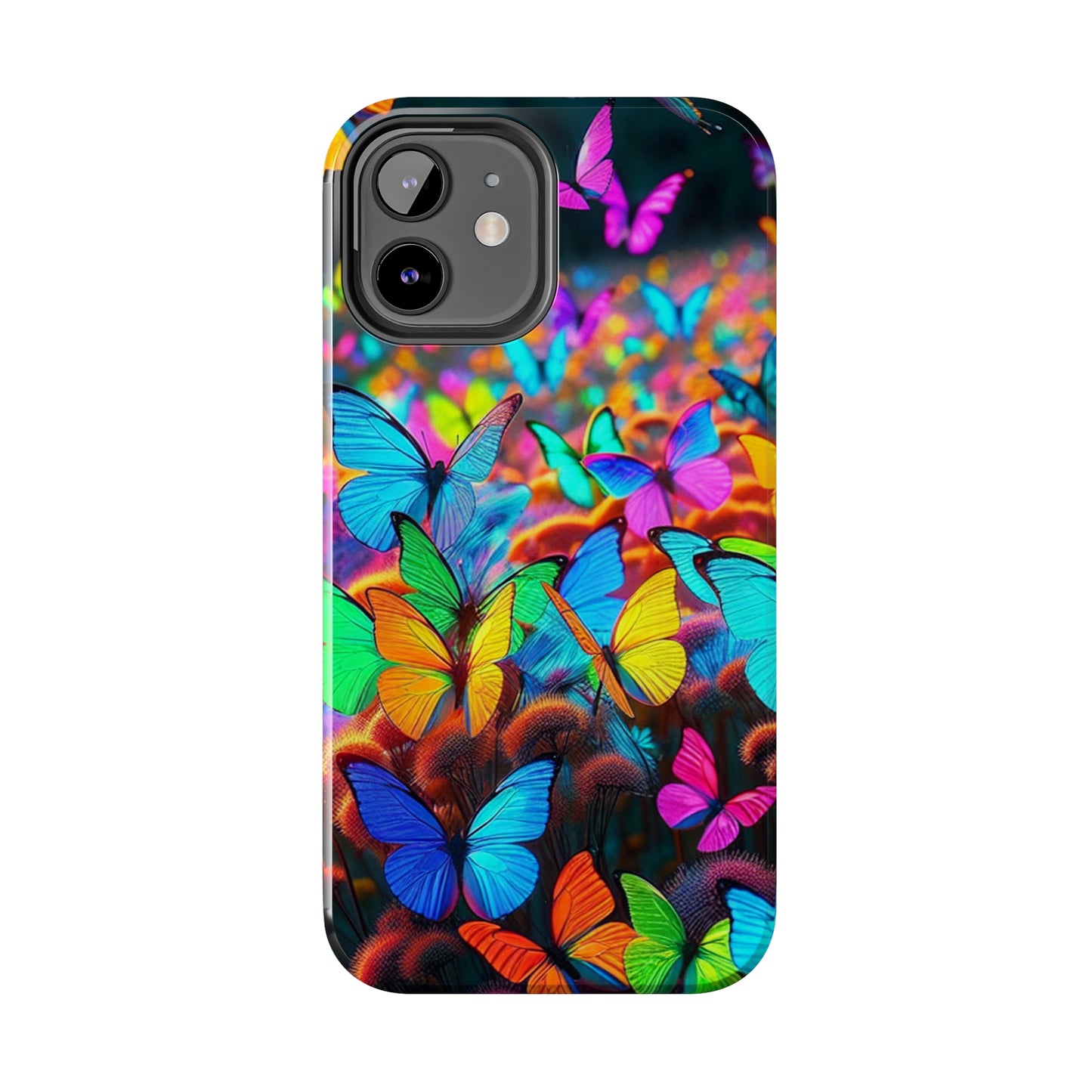 "Neon Butterfly Mural" NEON Butterflies Tough Phone Case Iphone 6 7 8 9 10 11 12 13 14 SE X XR XS Pro Max Mini Plus