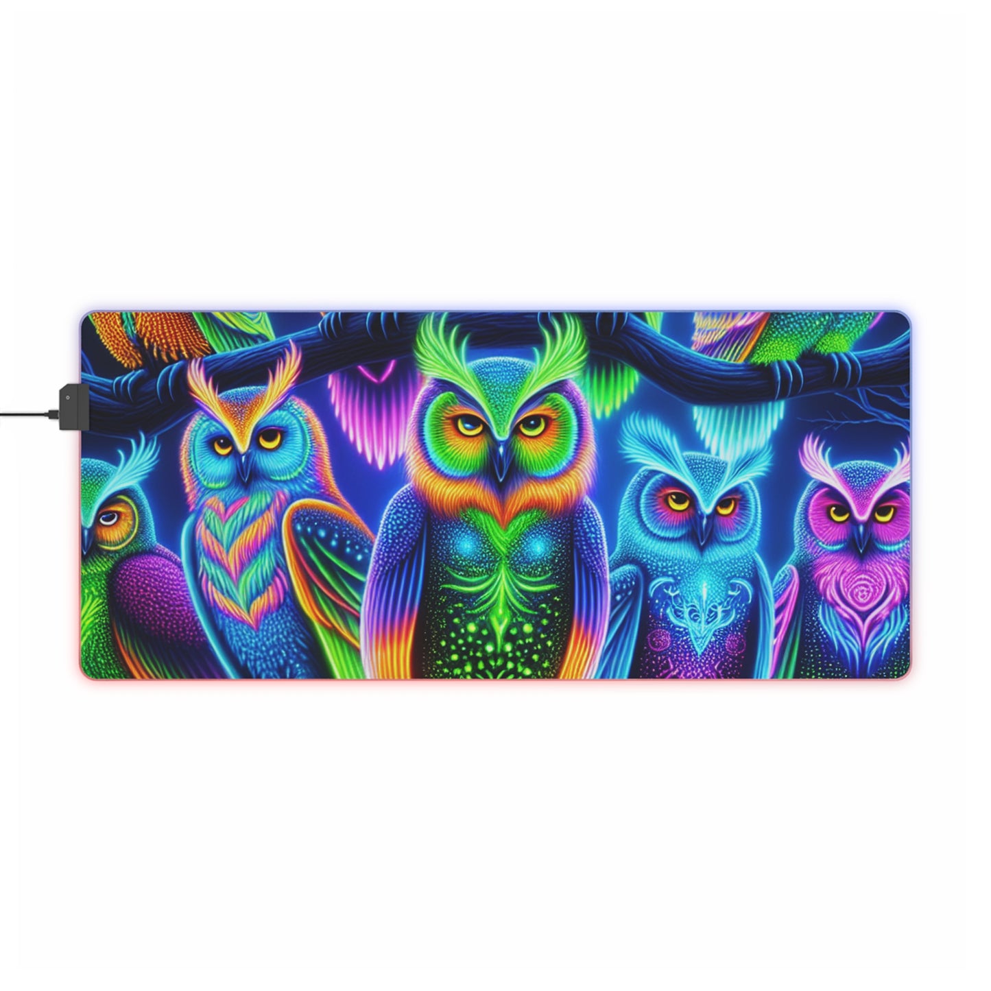 Neon Nightwatch NEON Owls Art LED Mousepad