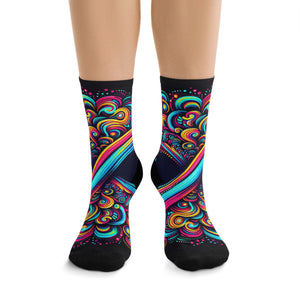 TDB Galactic Fractal Luminosity. Trippy Recycled Poly Socks