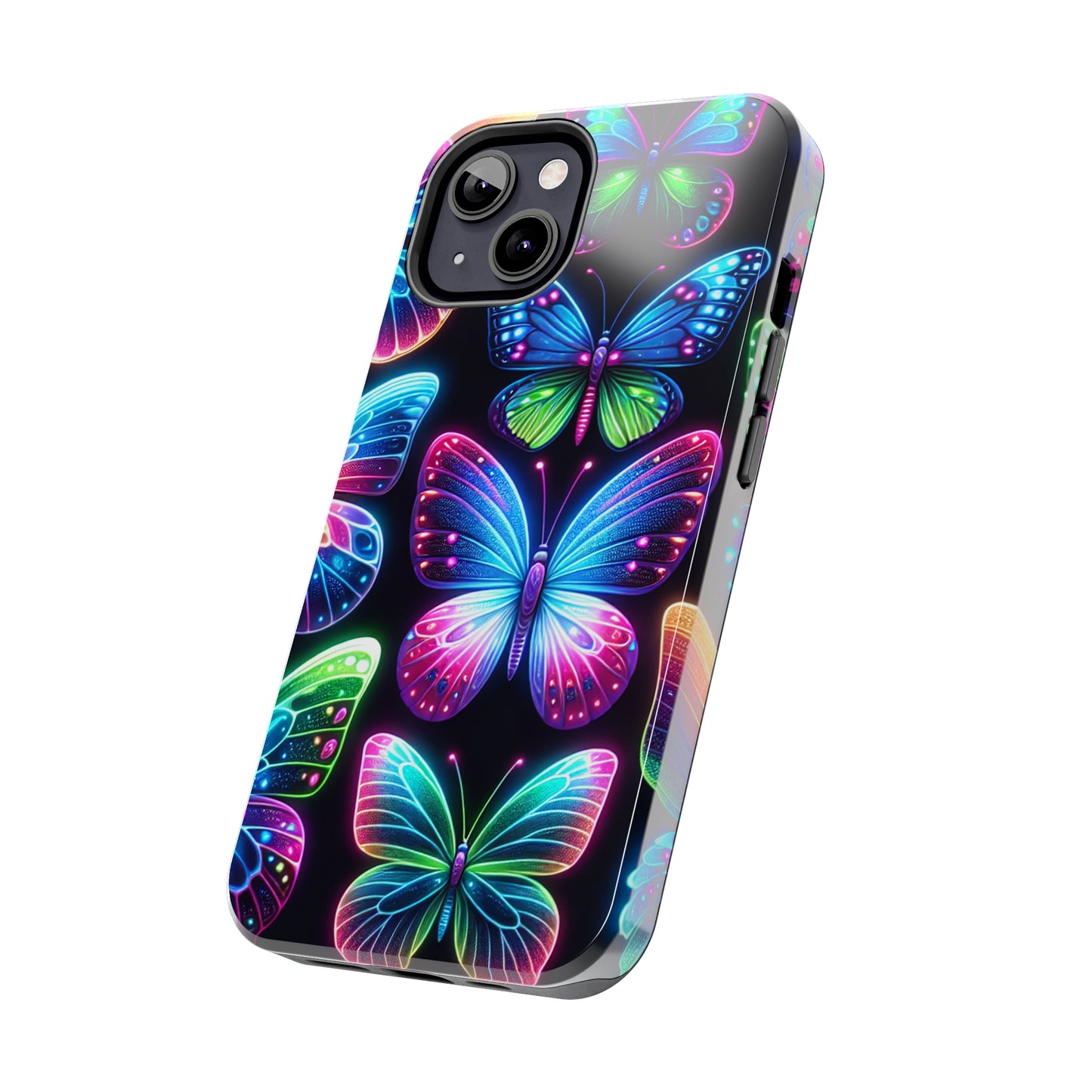 "Dance of the Neon Butterflies" NEON Butterflies Tough Phone Case Iphone 6 7 8 9 10 11 12 13 14 SE X XR XS Pro Max Mini Plus