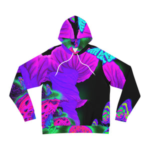 "Neon Flight of Fancy" - Butterflies & Mushrooms AOP Hoodie