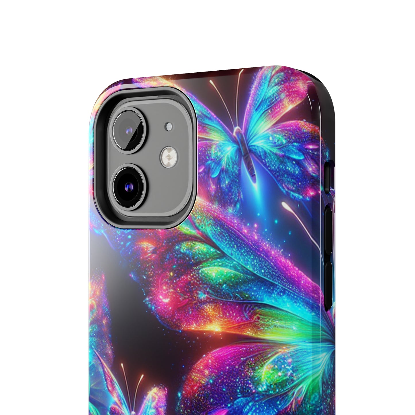 "Butterfly Prism Eruption" NEON Butterflies Tough Phone Case