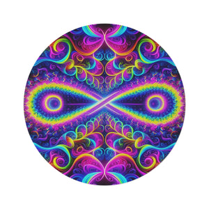 Interdimensional Fluxscape. Infinity Patterns Round Rug