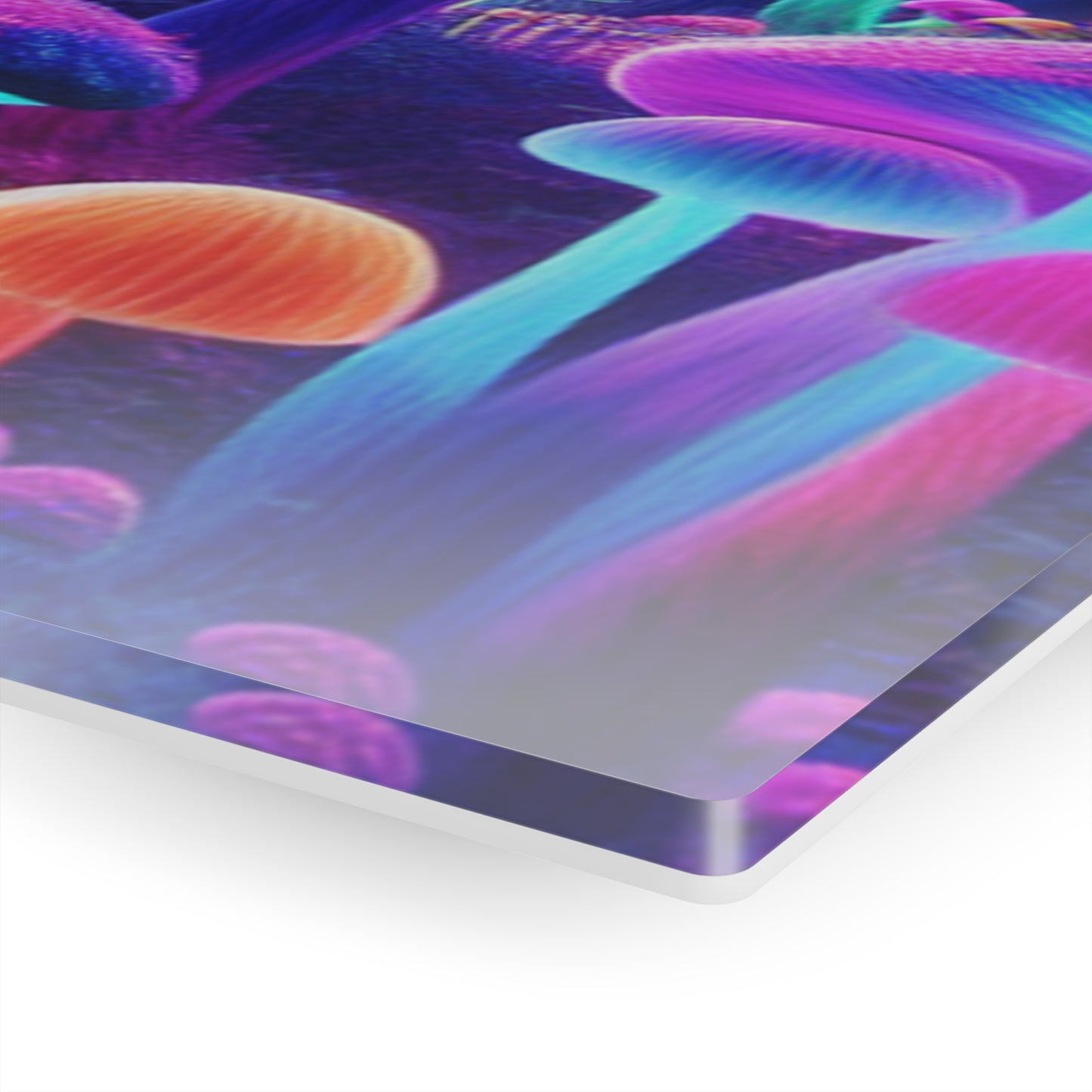 Neon Fungal Fantasy. Mushrooms 1/4" Glossy Acrylic Art