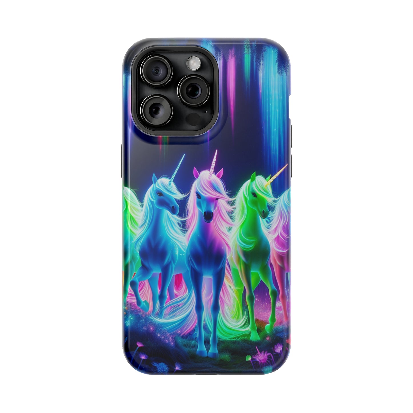 Neon Unicorn Pods. Neon Unicorns Premium Art Magsafe Magnet Tough IPhone 13 14 15 Pro Plus Max and Mini in Matte and Glossy Phone cases
