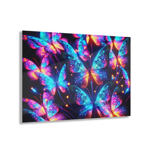 "Neon Butterflies in Flight" NEON Butterflies Art 1/4" Glossy Acrylic Art
