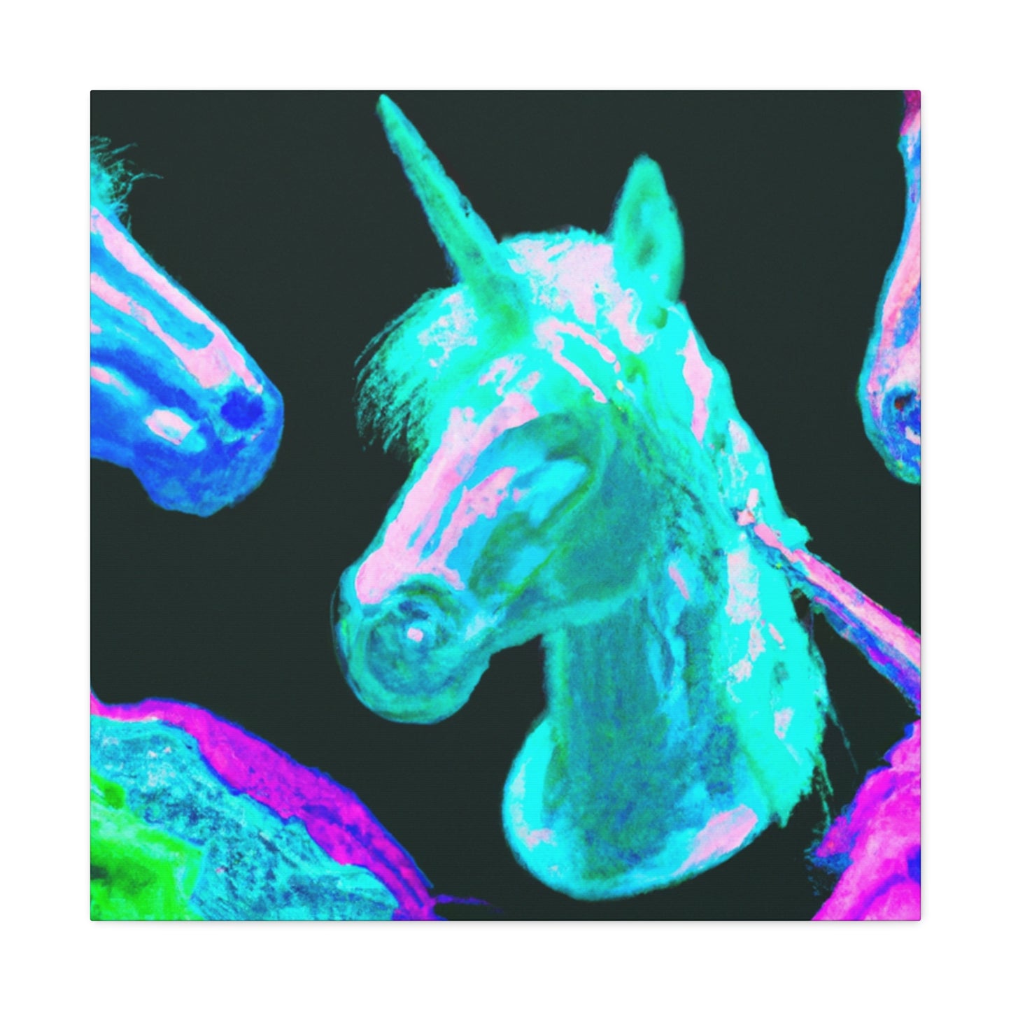 Neon Unicorn Palooza NEON Unicorns Art Canvas