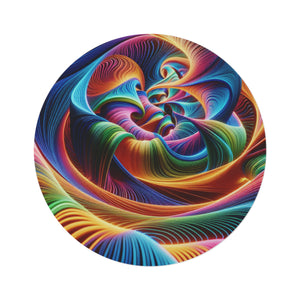 Vibrant Neon Infinity Whorl. Infinity Patterns Round Rug