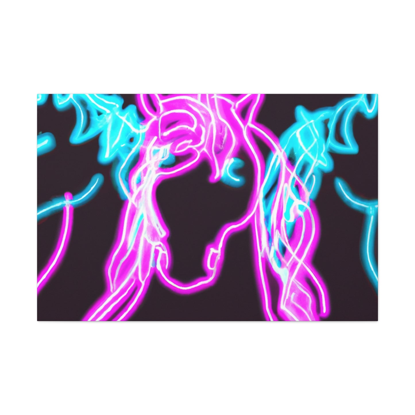 Neon Splendor of Unicorns. NEON Unicorns Art Canvas