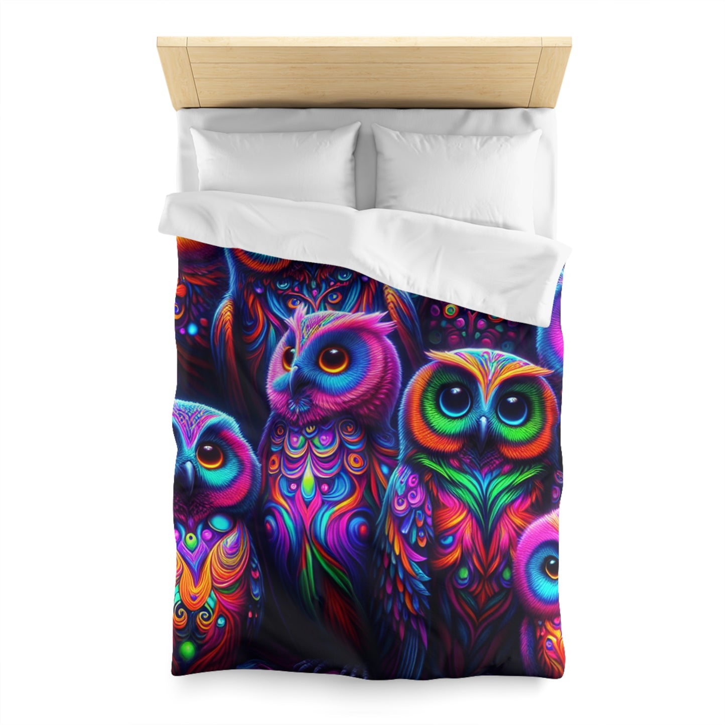 Giovanni di Saraco - NEON Owls Microfiber Duvet Cover
