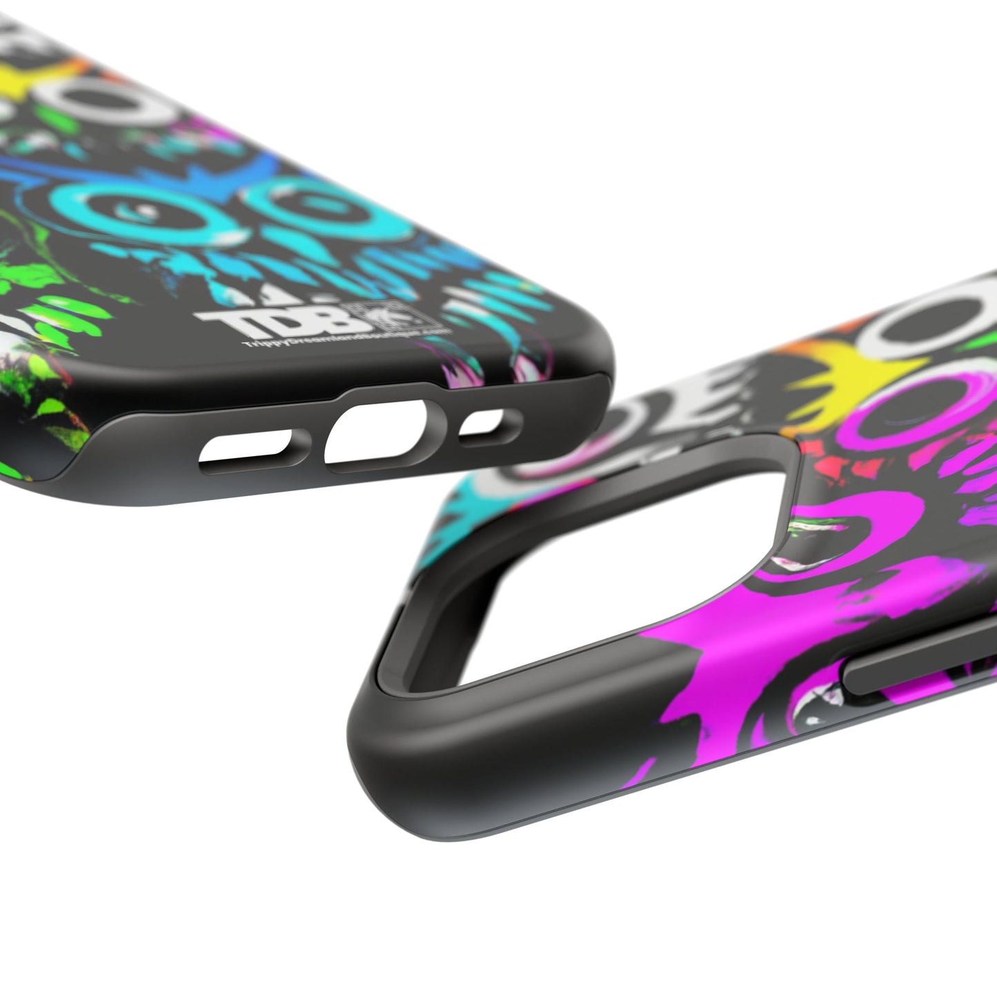 TDB Psychedelic Rave Owl Impact-Resistant Phone Case - Colorful Protection