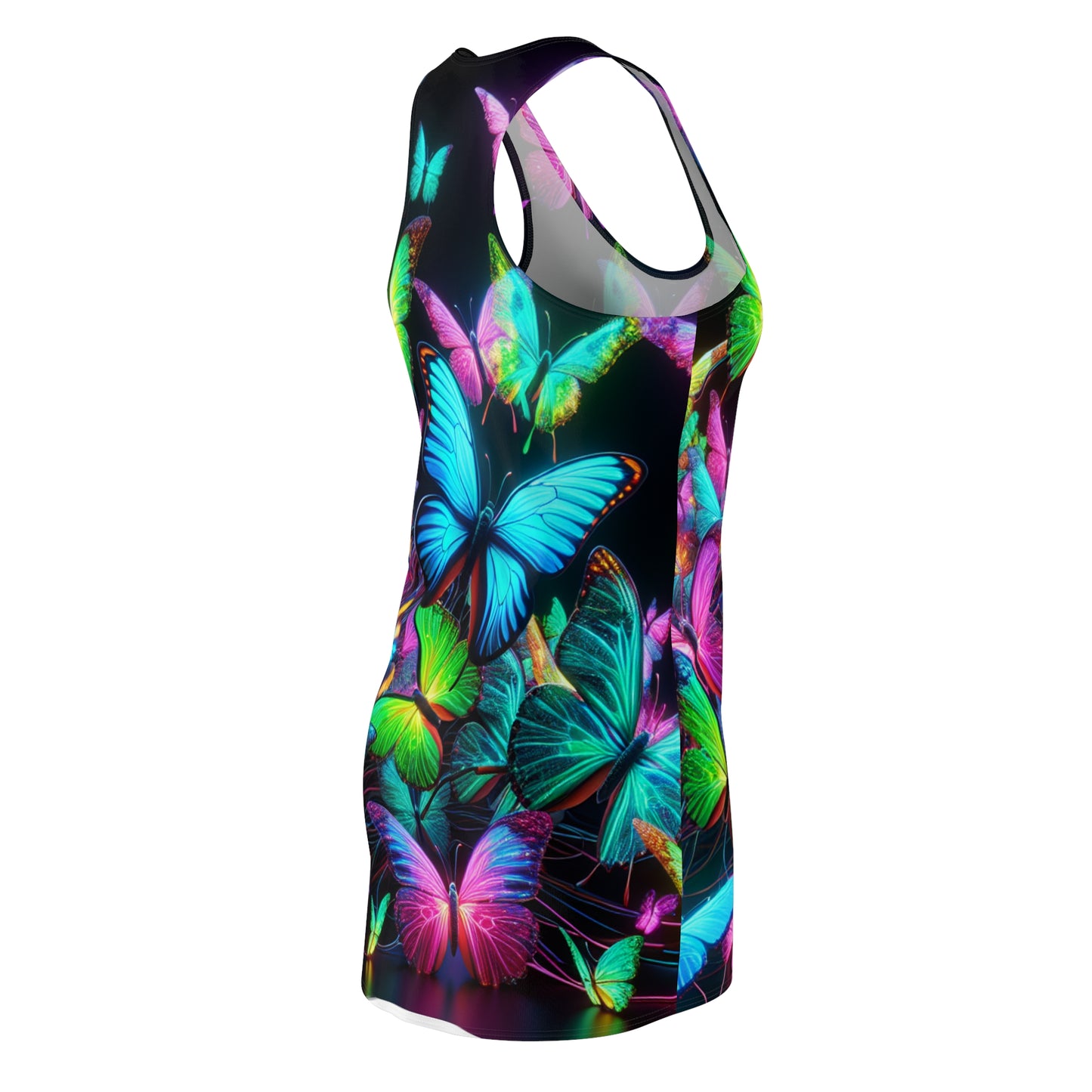 Neon Burst of Butterflies. Neon Butterflies Racerback Dress