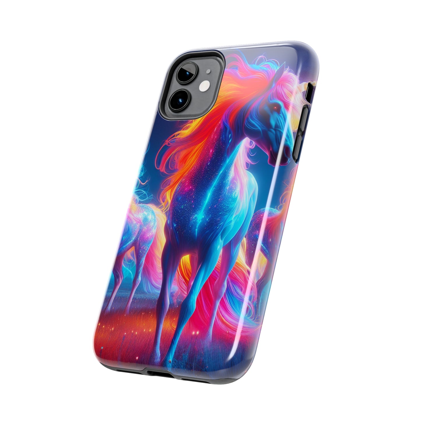 "Neon Dreamscapes: A Pride of Unicorns" NEON Unicorns Tough Phone Case