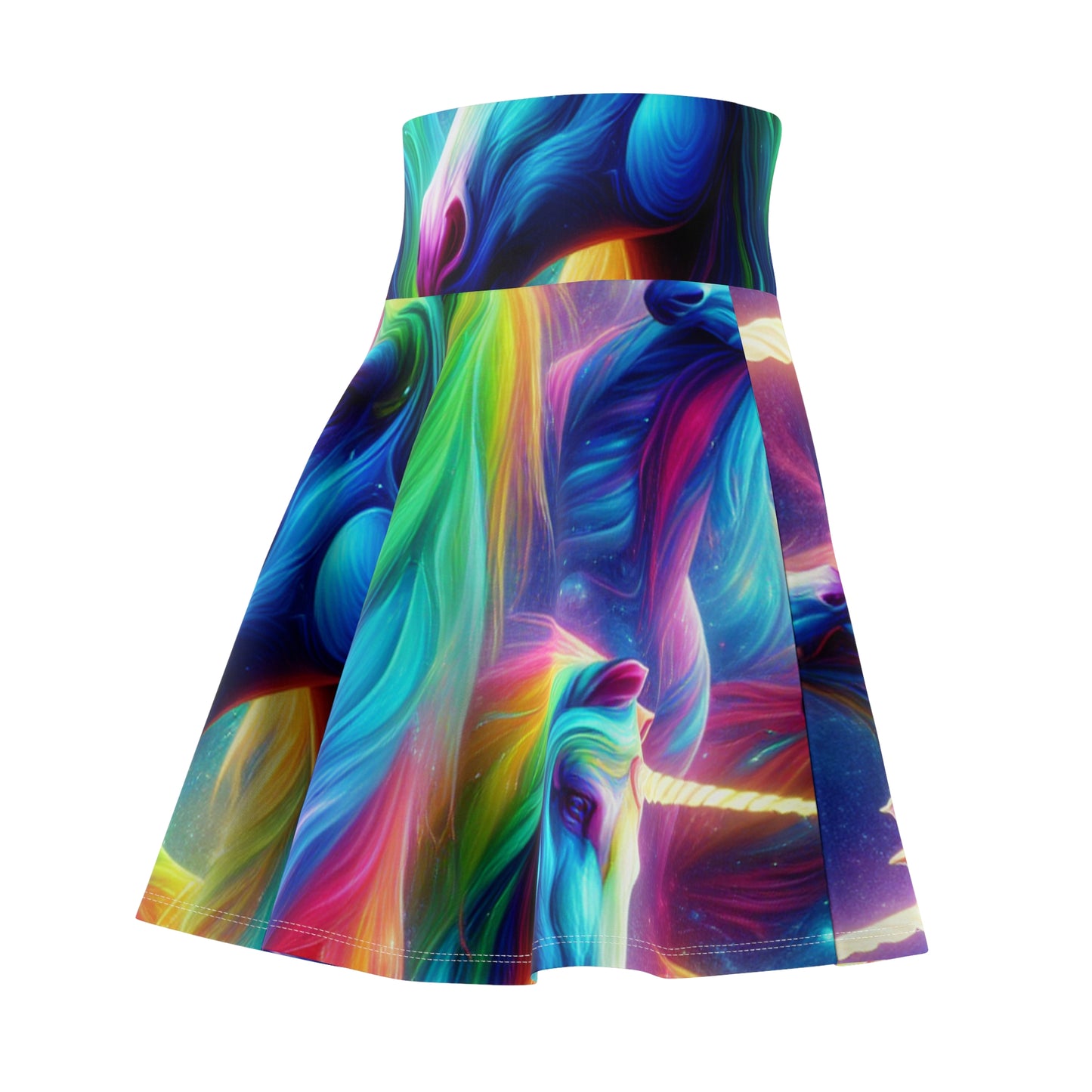 "Illuminated Mysticism" -NEON Unicorns Woman' Skater Skirt
