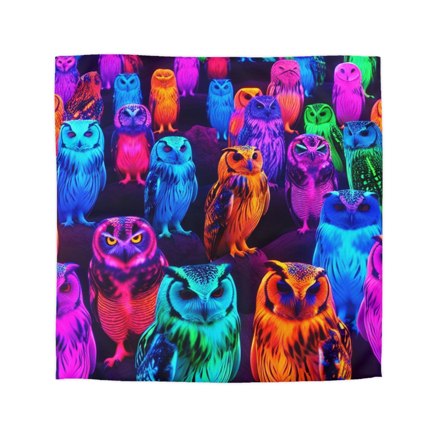 Giovanni di Guido - NEON Owls Microfiber Duvet Cover
