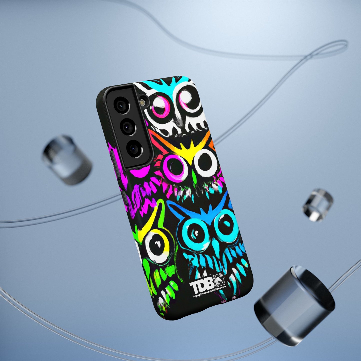 TDB Psychedelic Rave Owl Impact-Resistant Phone Case - Colorful Protection