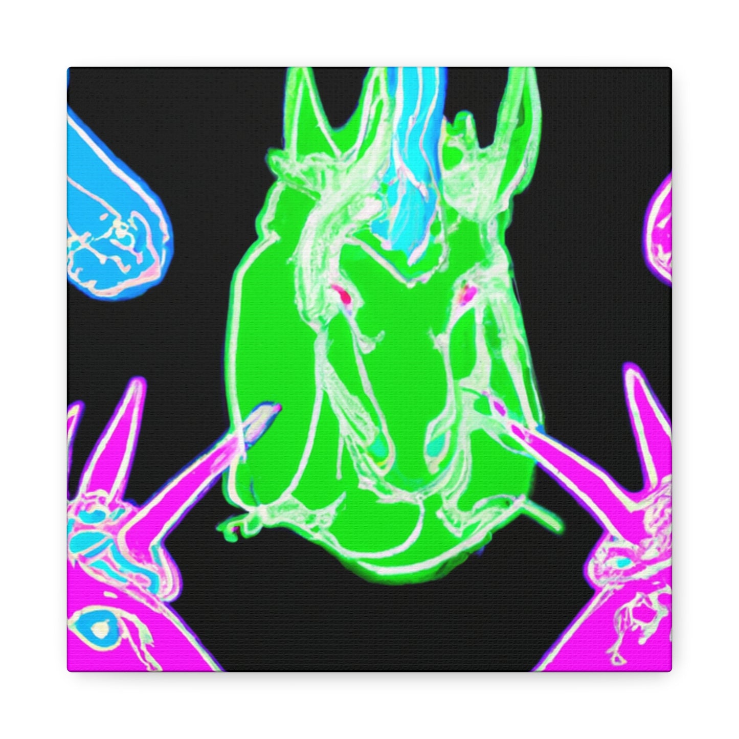 "Cosmic Mysticism" NEON Unicorns Art Canvas