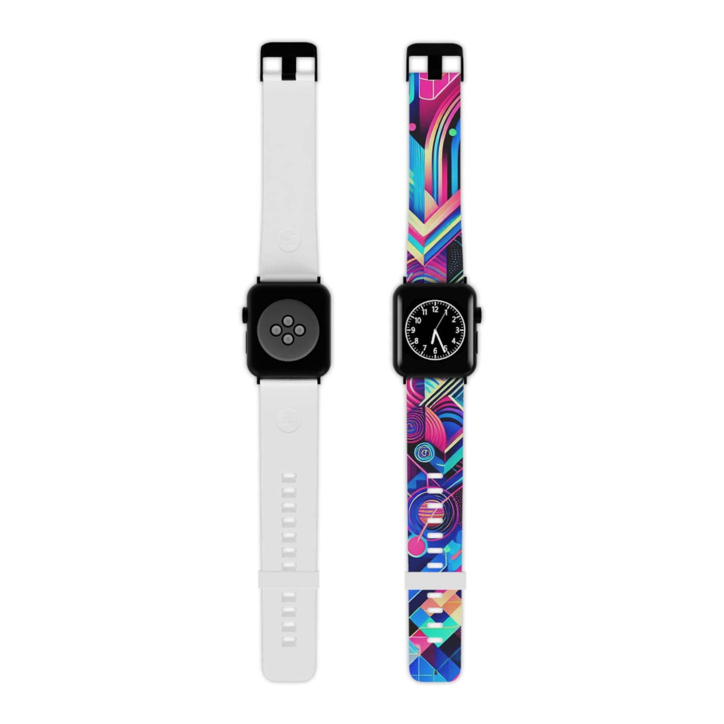 "Neon Glitchscape" - Trippy Infinity Patterns Iwatch Band