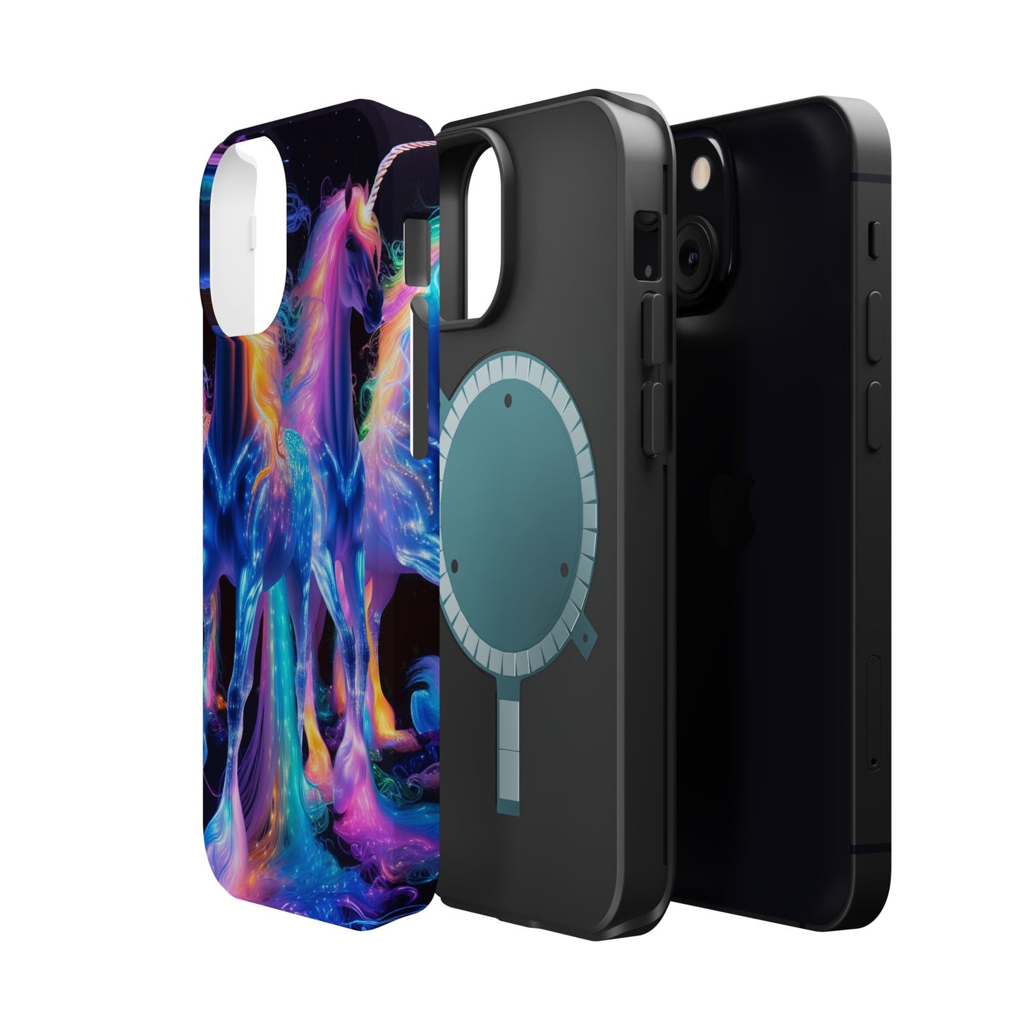 Neon Unicorn Bliss Neon Unicorns Premium Art Magsafe Magnet Tough IPhone 13 14 15 Pro Plus Max and Mini in Matte and Glossy Phone cases