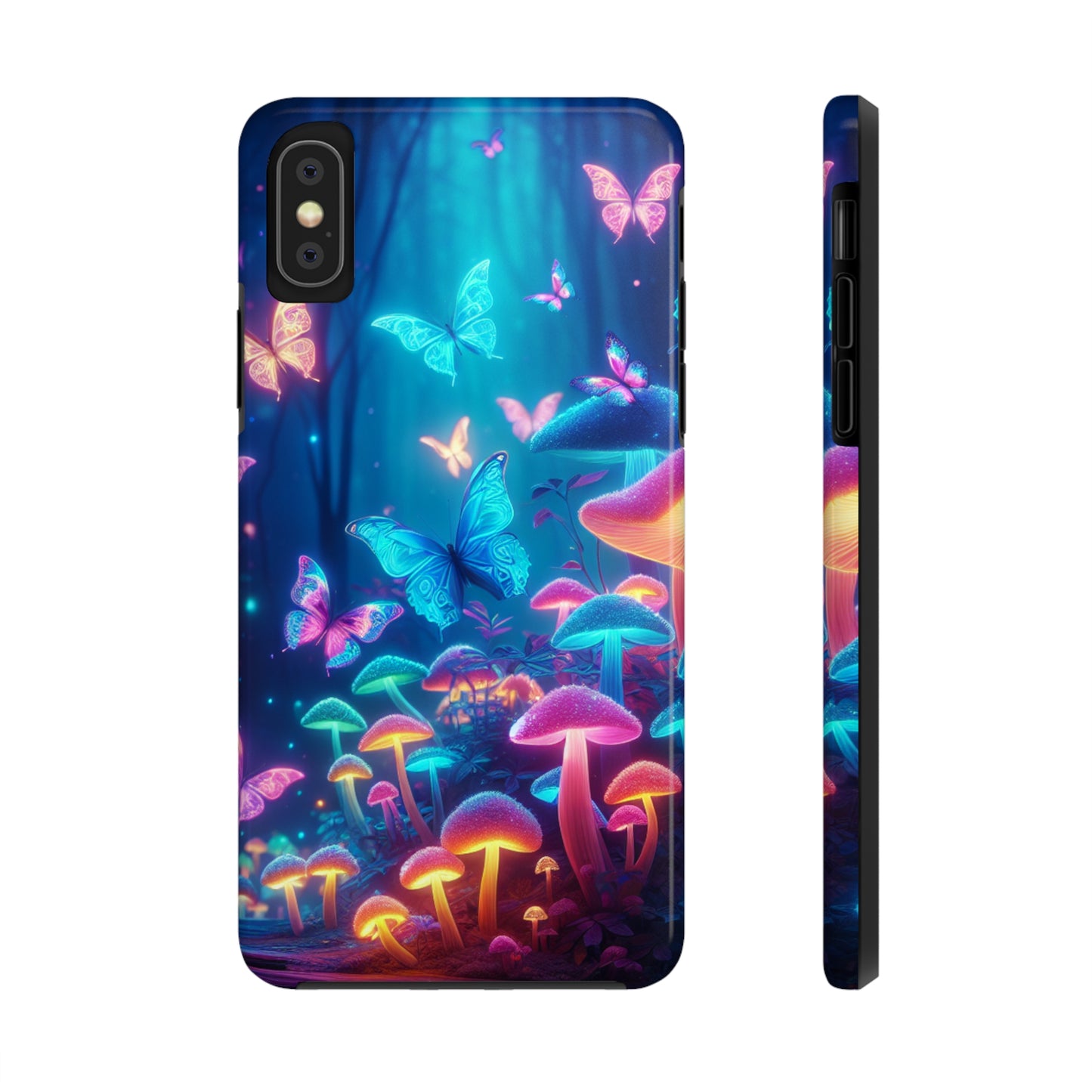 Luminous Jewels in the Forest. Mushrooms & Butterflies Tough Phone Case