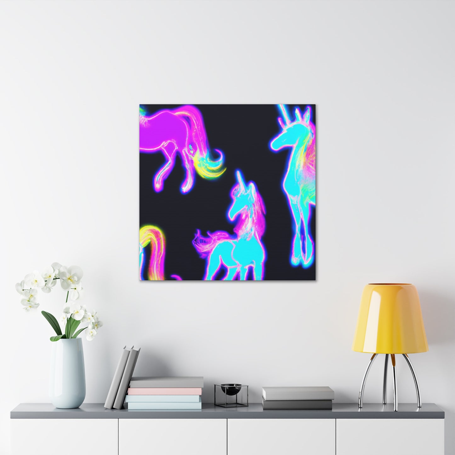 "Neon Magic" NEON Unicorns Art Canvas