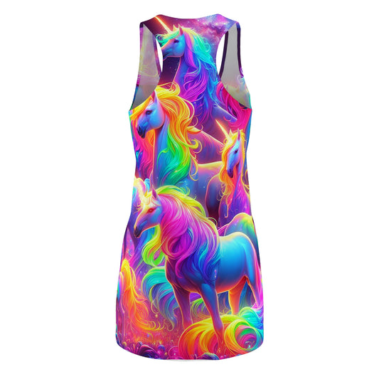 Neon Magic Unicorns Neon Unicorns Racerback Dress