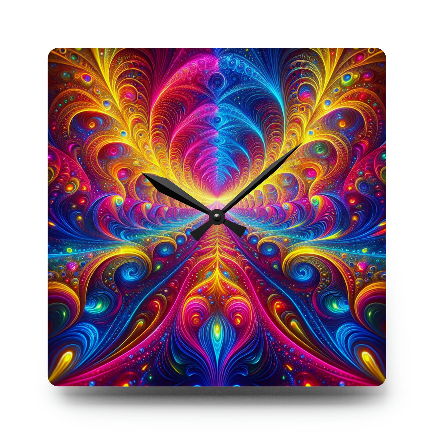 Vibin' Neon Infinity. Infinity Patterns Art Acrylic Clock