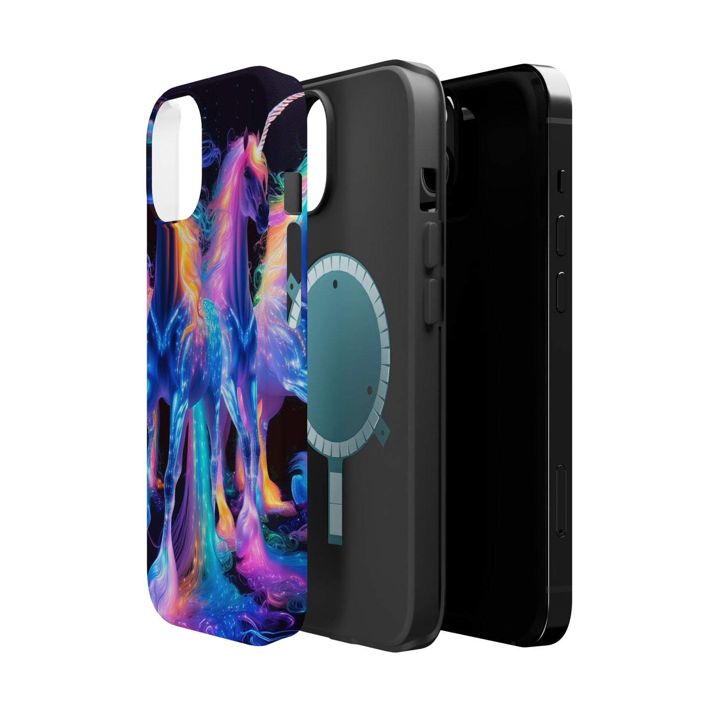 Neon Unicorn Bliss Neon Unicorns Premium Art Magsafe Magnet Tough IPhone 13 14 15 Pro Plus Max and Mini in Matte and Glossy Phone cases