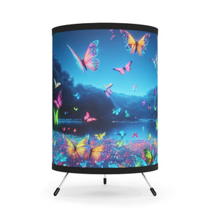 "Electric Butterfly Fantasia" - NEON Butterflies Art Tripod Lamp