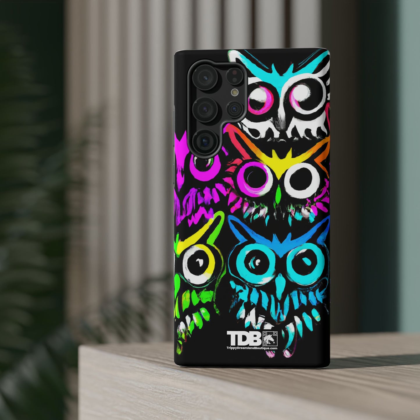 TDB Psychedelic Rave Owl Impact-Resistant Phone Case - Colorful Protection