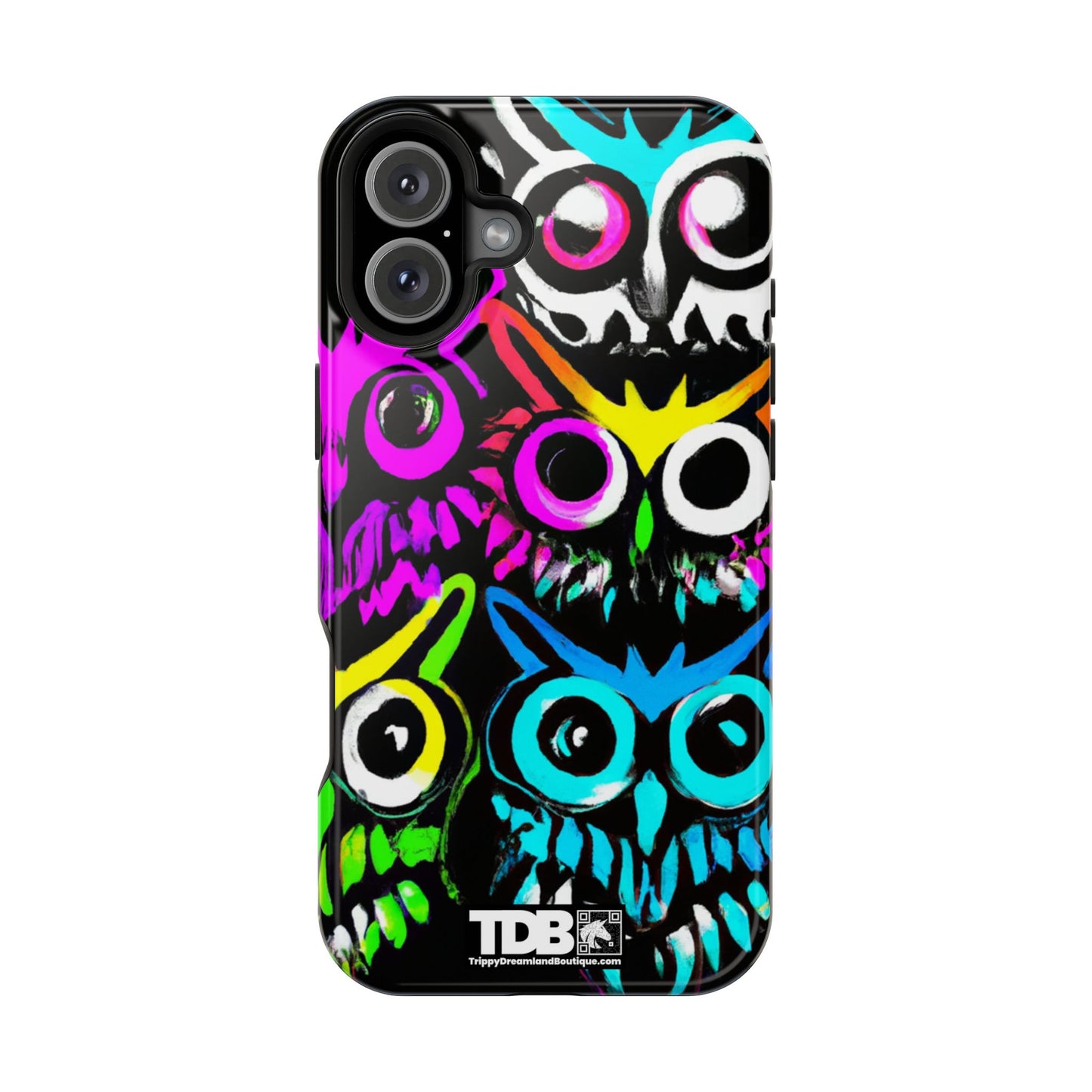 TDB iPhone Magnetic Tough Case - Psychedelic Rave Owl Design