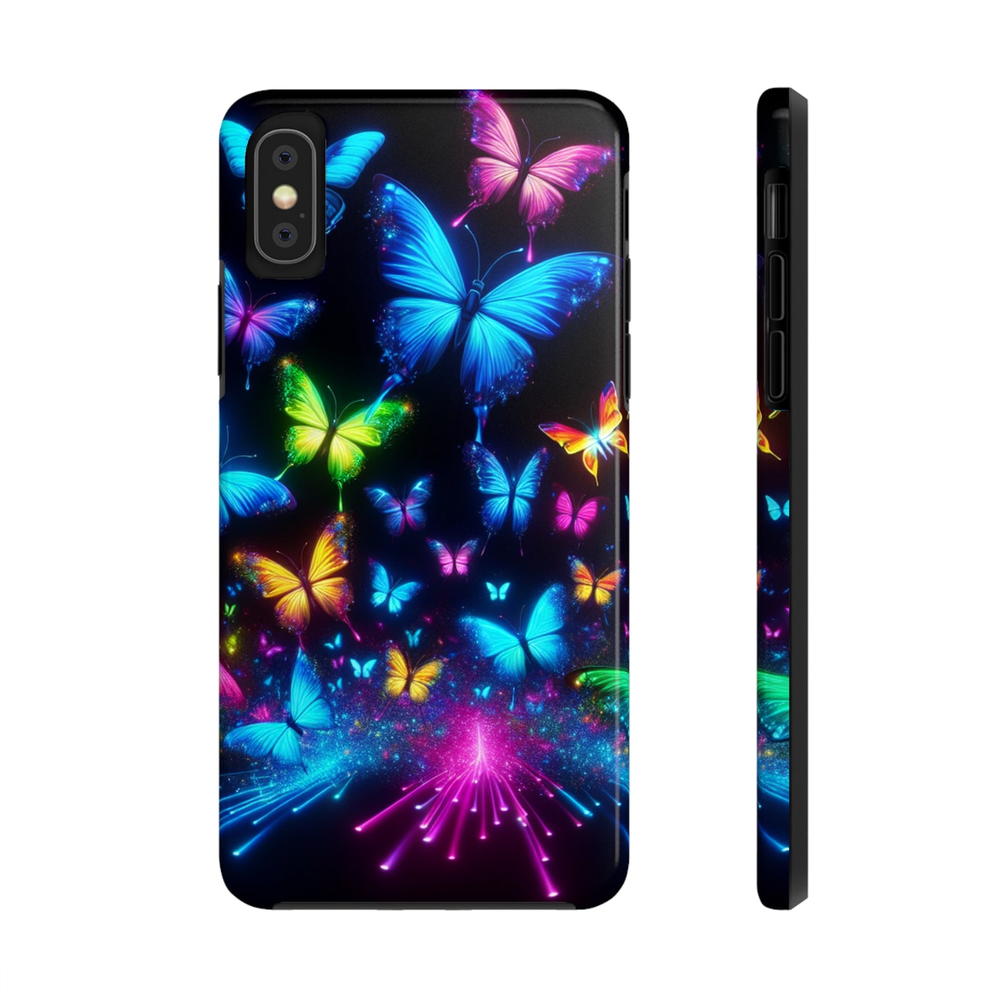 "Electric Flutterby Glow" NEON Butterflies Tough Phone Case