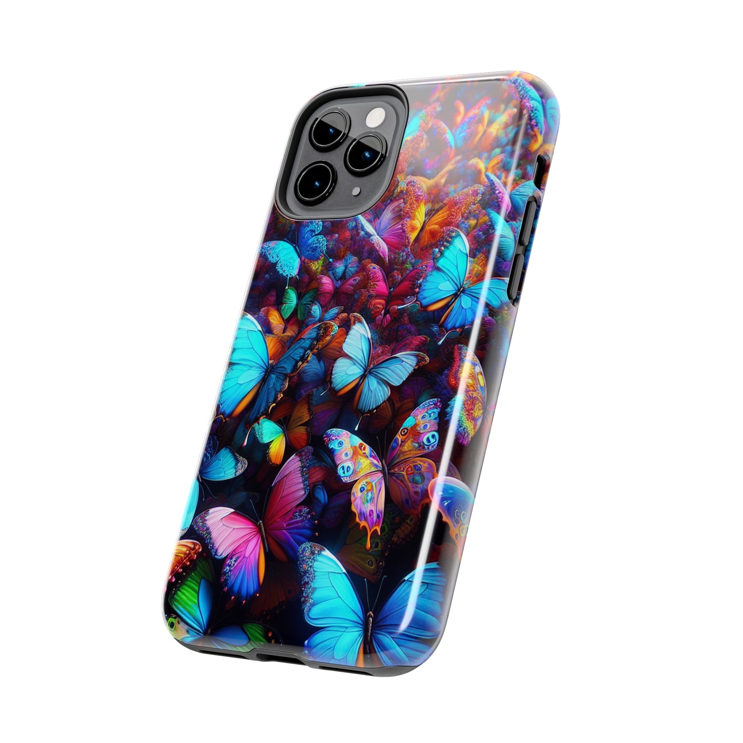 "Illuminated Flight" NEON Butterflies Tough Phone Case
