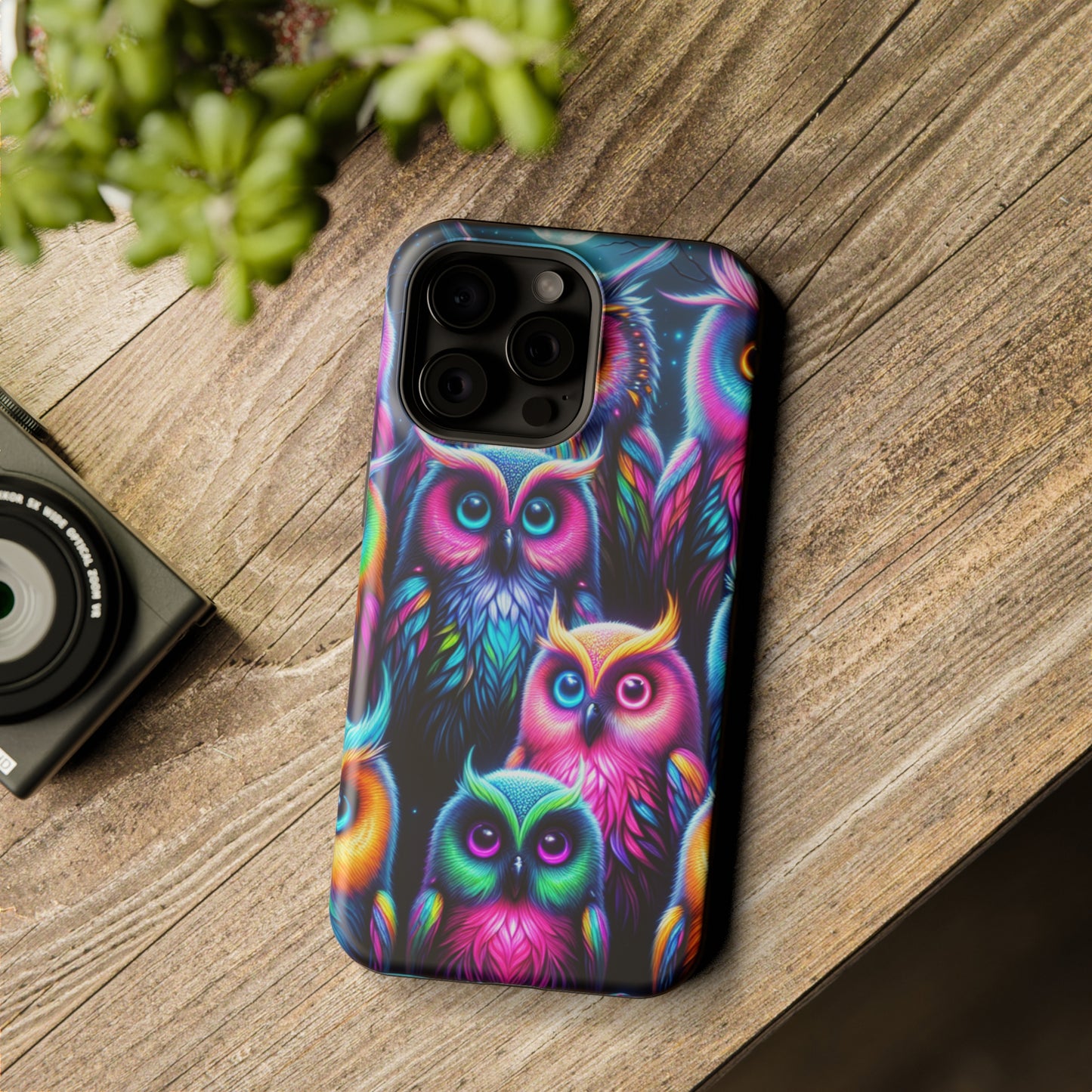 Neon Night Owls Neon Owls Premium Art Magsafe Magnet Tough IPhone 13 14 15 Pro Plus Max and Mini in Matte and Glossy Phone cases