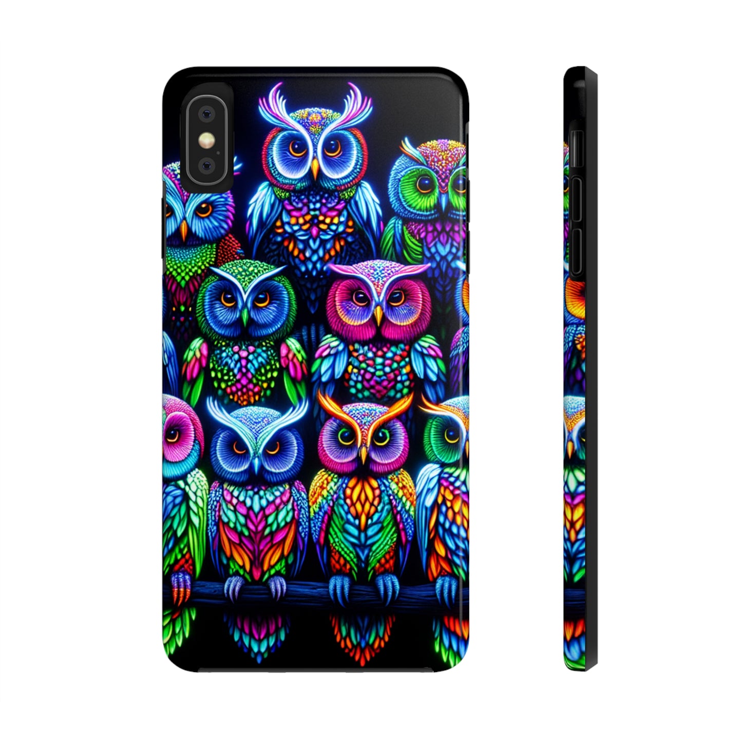Neon Nocturnal Spectacle. NEON Owls Tough Phone Case