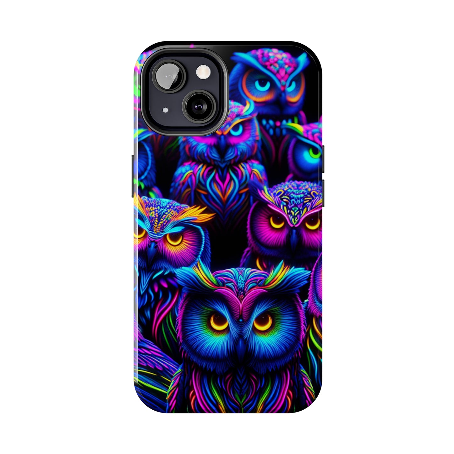 Neon Owl Congregation. NEON Owls Tough Phone Case