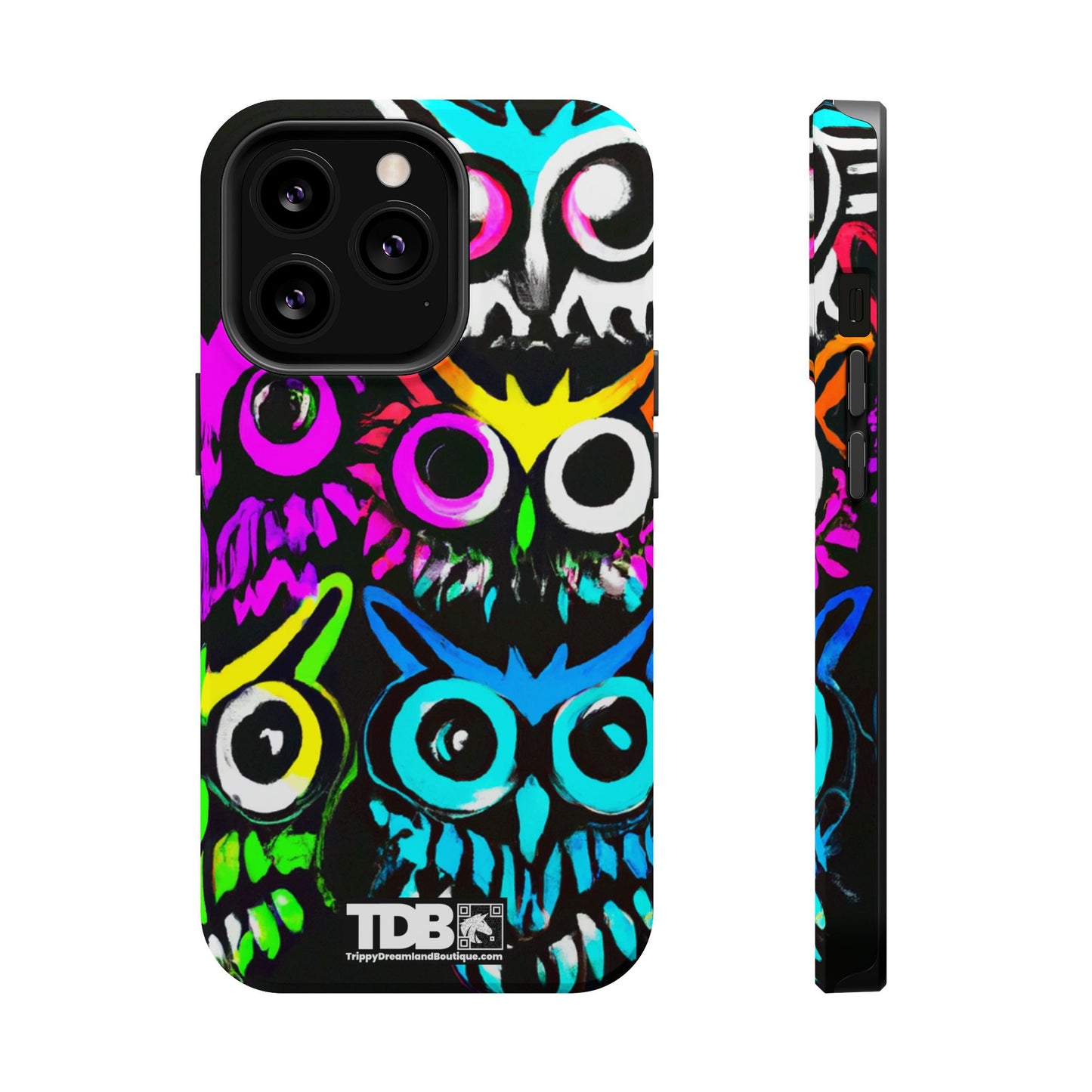 TDB iPhone Magnetic Tough Case - Psychedelic Rave Owl Design